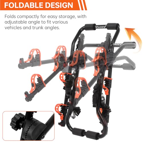 2-Bike Trunk Mount Rack - Black & Orange, Model SY-Trunk-BR