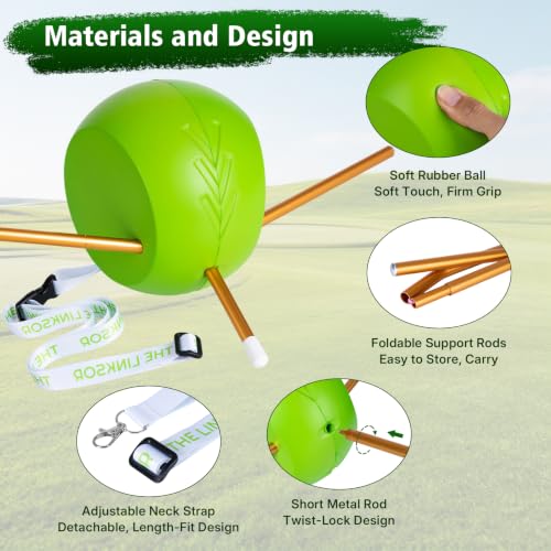 Golf Swing Trainer Aid for Beginners - Portable Practice Ball & Rod