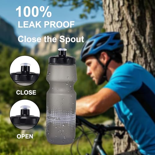24oz Cycling Water Bottles 2 Pack - Gradient Black White, BPA-Free, Leak-Proof