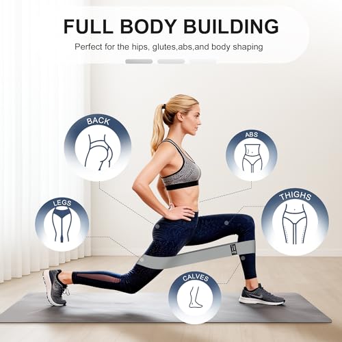 Fabric Resistance Bands for Home Workout - 3-Level Grey Booty Bands