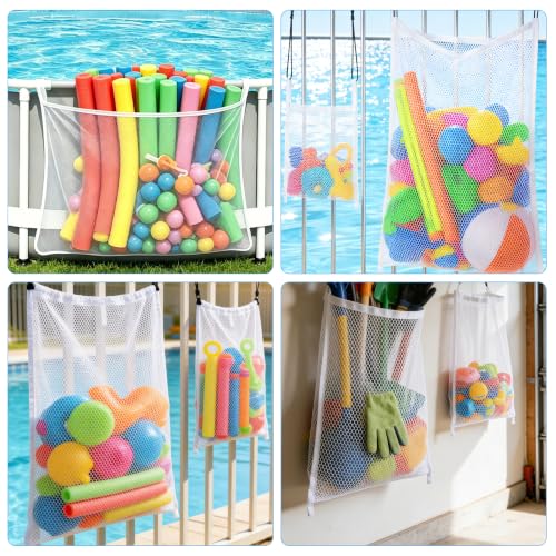 Wazitin 4-Piece Poolside Mesh Storage Bags Set for Above Ground Pools