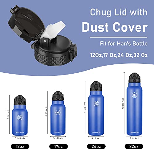 Straw Lid for Han's Bottle 12Oz, 17Oz, 24Oz & 32Oz Insulated Flask