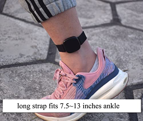 Grestun 2-Pack Adjustable Elastic Wrist & Ankle Bands for Fitbit Sense & Versa 3/4 - Black, Medium