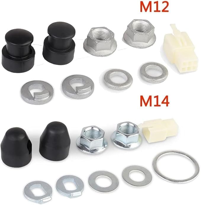E-Bike Hub Motor Axle Nut & Washer Set - 12mm Replacement Parts