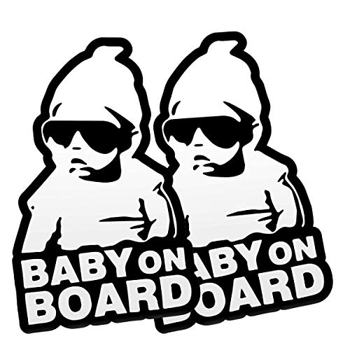 Baby on Board Car Sticker - 2 PCS Reflective Decal with Strong Adhesive