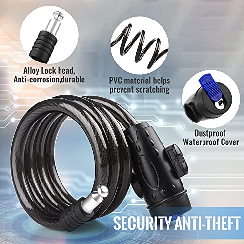 4ft Bike Cable Lock - 1/2 Inch Thick with 2 Keys