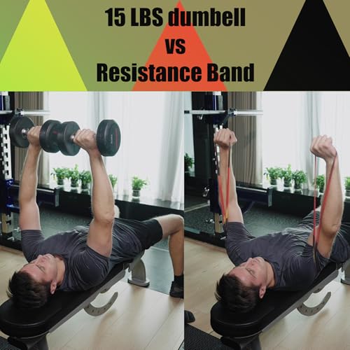 Resistance Bands Set - Natural Rubber, 10-125LBS for Home & Gym Workouts