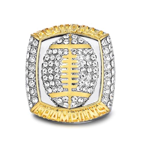 Football Championship Ring - Size 11, Two-Tone Gold & Silver