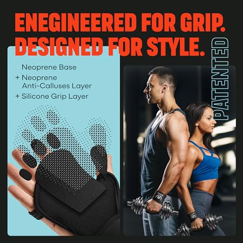 Open Gym Gloves with Wrist Support - Black Medium