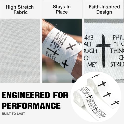 Cotton Sports Tape - 2 Rolls, 2" x 23ft - Cross & Philippians 4:13