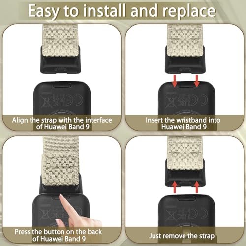 Elastic Nylon Sport Band for Fitness Tracker - 2 Pack Black & Beige