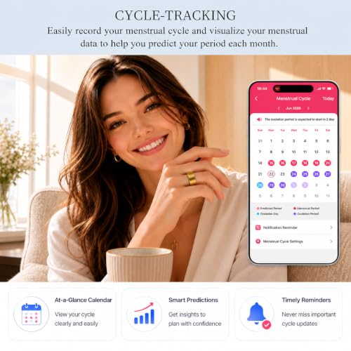 Mitesserentferner Matte Gold Smart Ring Tracker 8 for Sleep & Fitness Monitoring