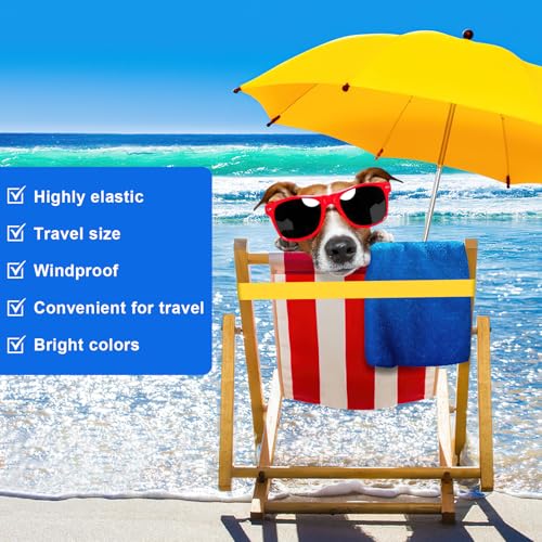 5 Pack Beach Towel Bands - Elastic Towel Clips for Chairs - Mixed Colors