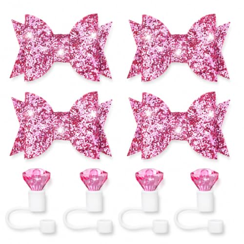 Stanley Cup Accessories Set - 7Pcs Pink Charm & Straw Kit