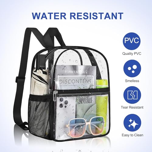Stadium Approved Clear Backpack - Heavy Duty PVC, Adjustable Straps
