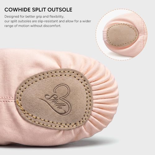 Stelle Ballet Shoes Canvas Ballet Slippers for Women & Girls - Pink, Size 8