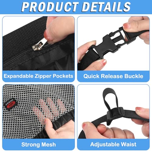 NVAAV Tennis Ball Holder, Pickleball Waist Pouch – 1 Pack, Adjustable Belt