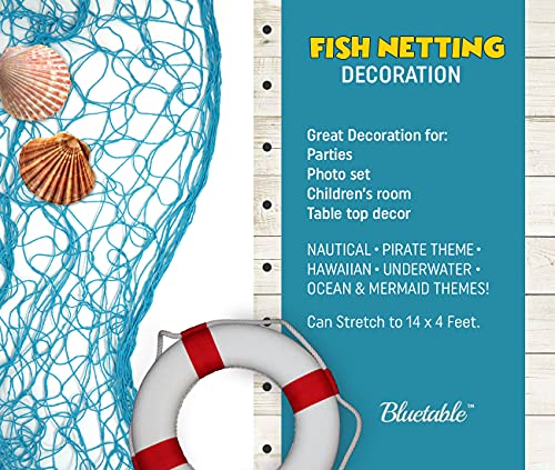 Turquoise Cotton Fish Net Decoration - 48" x 144"