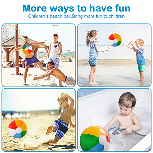 12-Inch Inflatable Beach Balls - 14 Pack for Kids Pool Parties