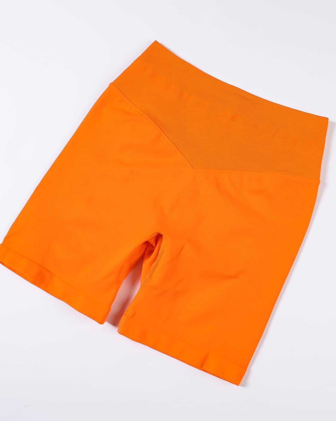 AUROLA High Waisted V-Shape Seam Workout Shorts for Women - Embossed Logo Athletic Fitness Shorts