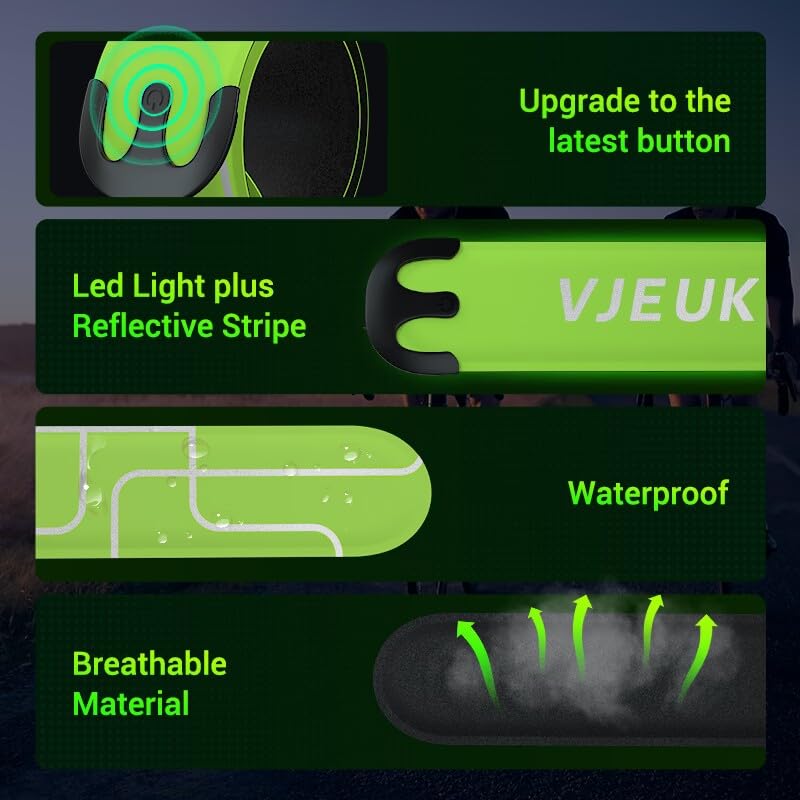 LED Armband Running Lights - Rechargeable & Reflective Safety Gear