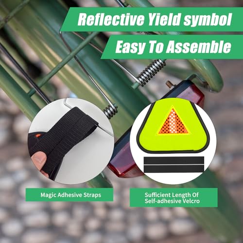 Reflective Yield Safety Triangle Sign - 7 Inch for Bikes
