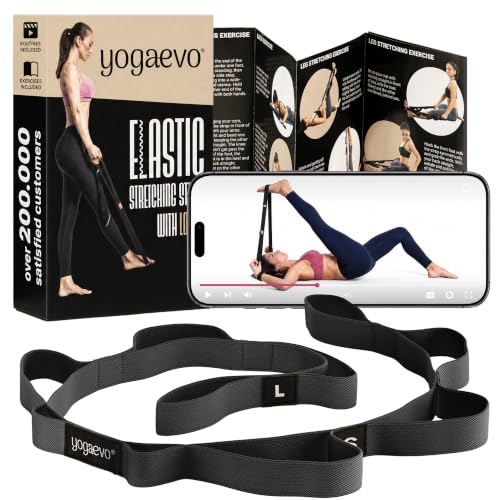Stretching Strap with Loops for Physical Therapy - Black