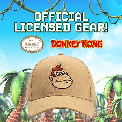 Donkey Kong Baseball Cap for Men and Women - Adjustable Cotton Tan Hat
