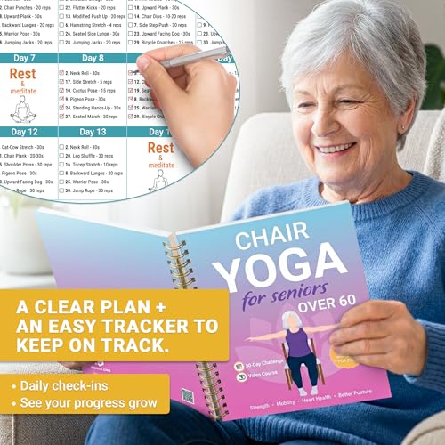 Chair Yoga Book for Seniors - 30 Poses with Video Guide