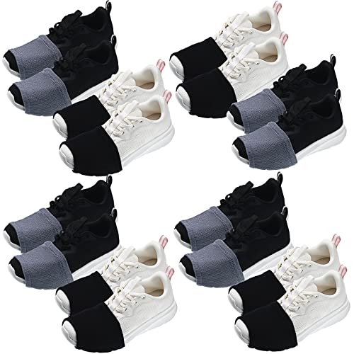 Dance Shoe Covers - 8 Pairs, Large, Classic Style, Black & Dark Gray