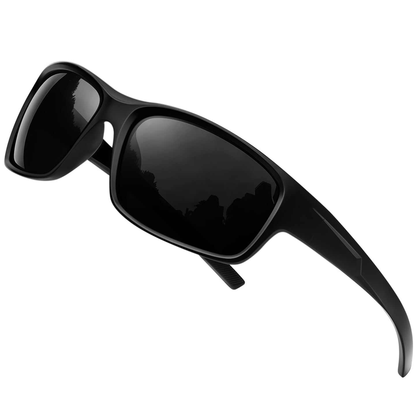 KANASTAL Square Sports Sunglasses Men Women Black Polarized UV Sunglasses