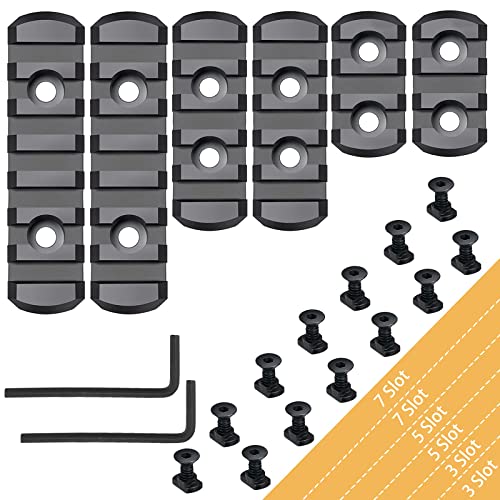 Single Picatinny Rail with 3, 5, 7 Slots - Black