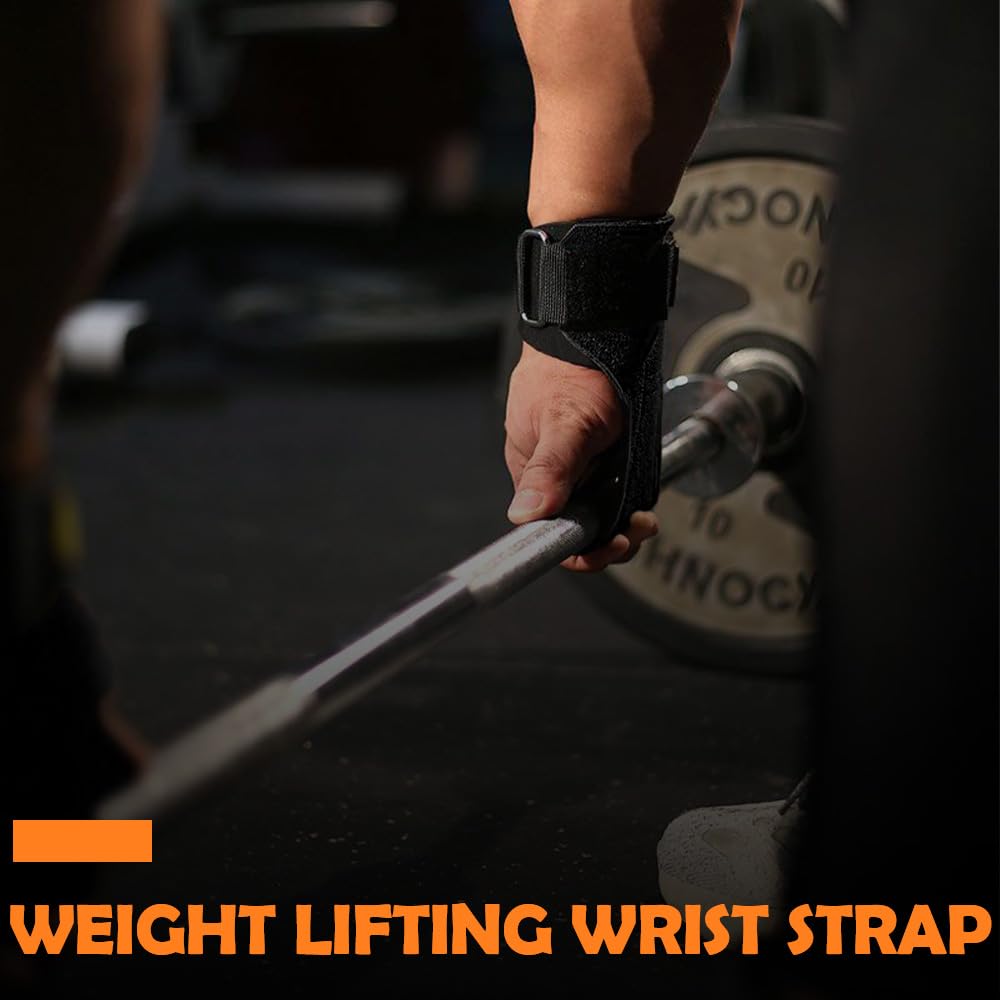 Weight Lifting Wrist Strap, Double Layer Leather Lifting Grips Adjustable Weightlifting Straps for Working Out Pull Up Deadlifting Shrugs (Pair)