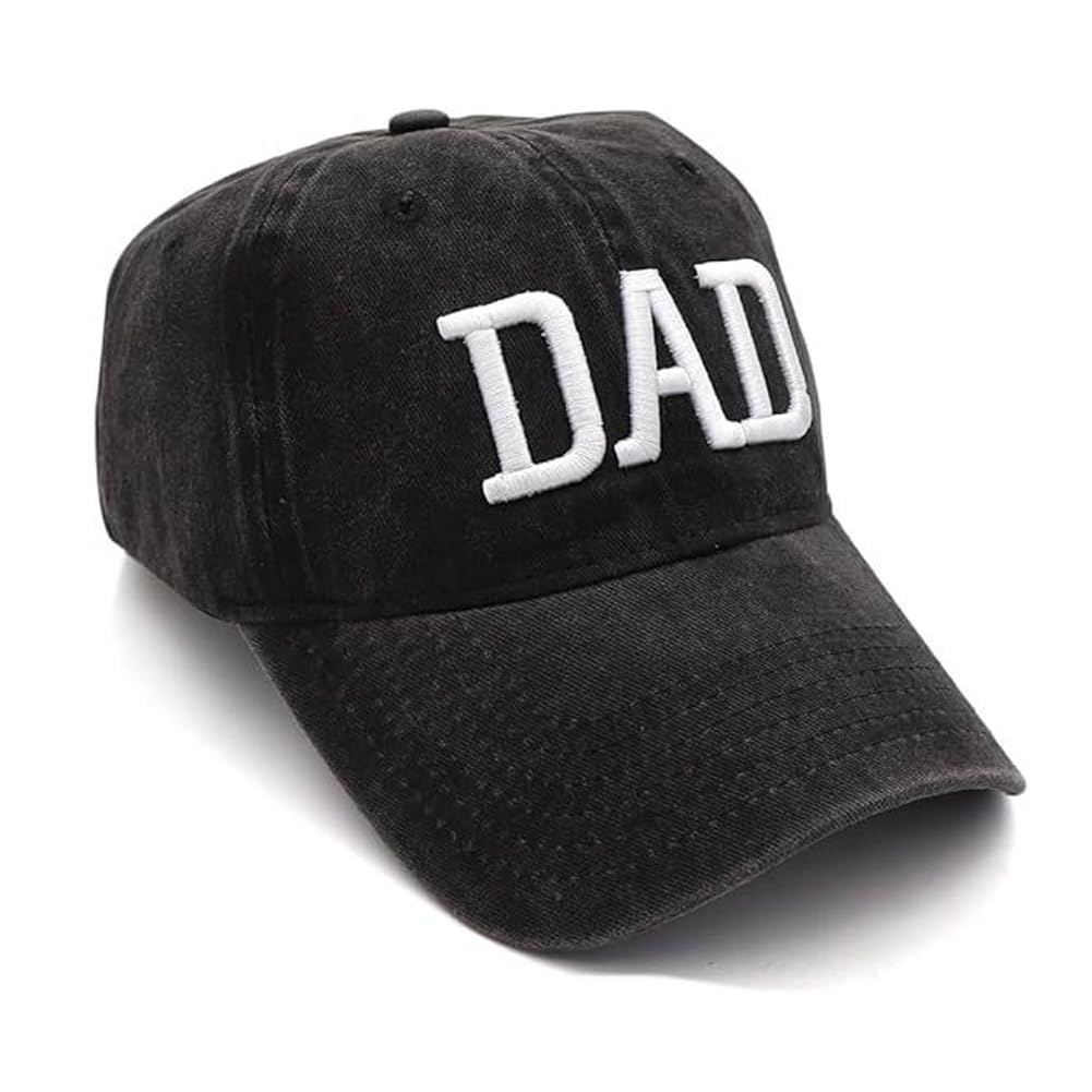 Tefelory Mom and Dad Hats New Parents Gifts for Couples Fathers Day Mothers Day Adjustable Embroidered Baseball Cap(Khaki Dad,White Mom)