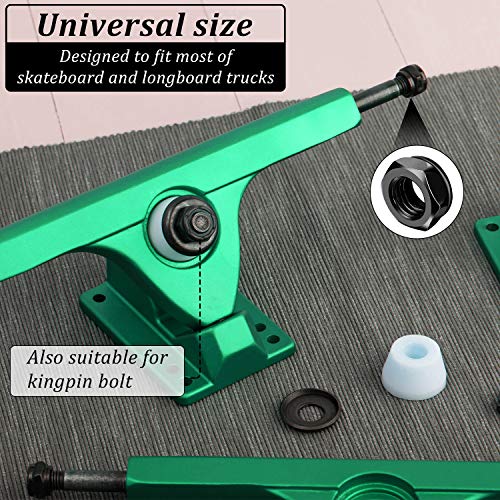 Skateboard Truck Nuts & Axle Washers Set - 16 Pcs Black