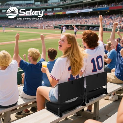 Portable Stadium Seat with Back Support - 18.4" Wide - Black
