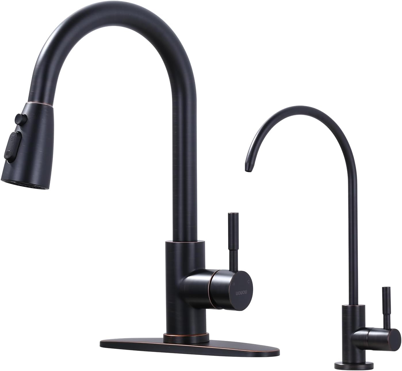Stainless Steel Kitchen Faucet Combo with Water Filter - Brushed Nickel Sink Faucet for RO Systems