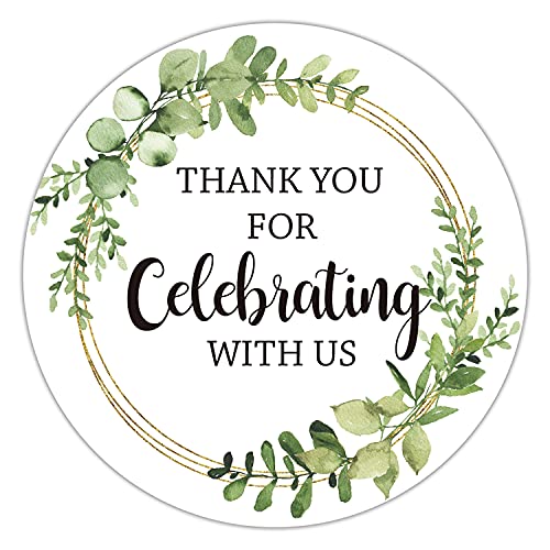 Thank You Stickers for Celebrations - 2-Inch Round Labels, 50-Pack