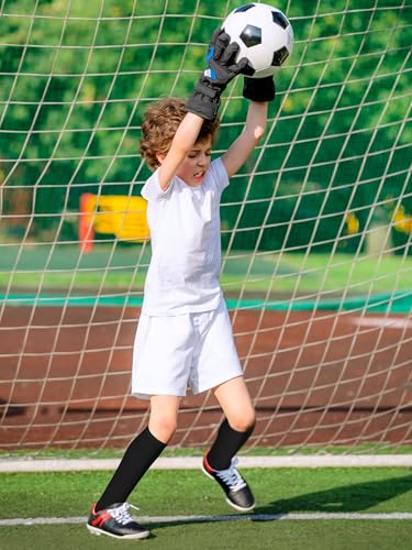 Kids Soccer Socks - Cotton Toddler Knee High Socks for 3-6 Years - Solid Black