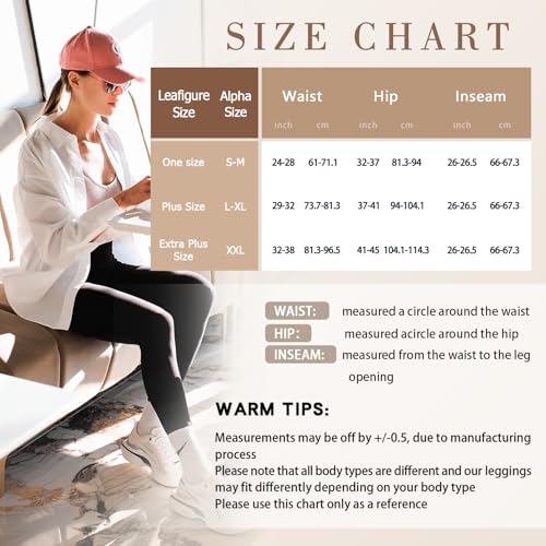 High Waisted Leggings for Women - Full Length, Small-Medium, Black