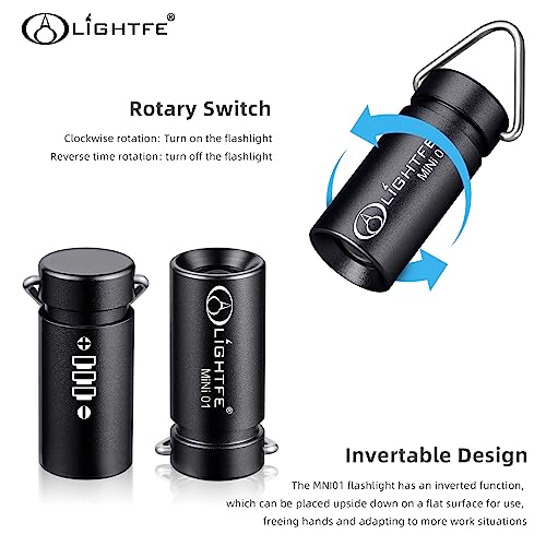 Mini Keychain Flashlight - Small, Bright, Lightweight - Black