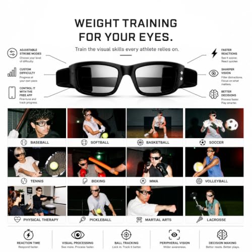 Strobe Glasses for Sports Vision Training - Improve Reaction & Coordination