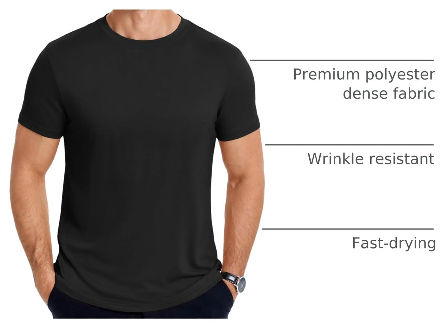 COOFANDY Men's Short Sleeve T-Shirts 1 Pack Crew Neck Casual Summer Lightweight Basic Tee Shirt