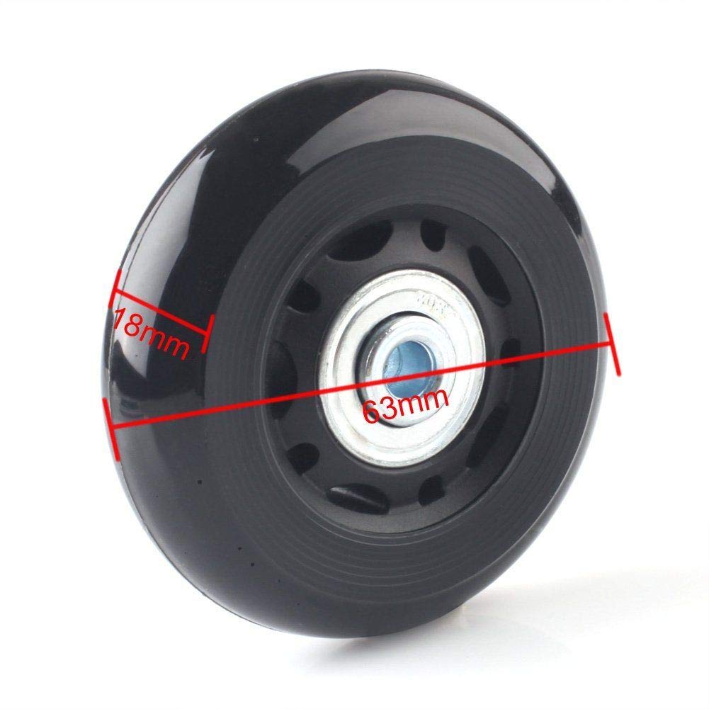 F-ber Luggage Suitcase Wheels Replacement Kit 64mm x 18mm with ABEC 608zz Inline Outdoor Skate Replacement, One Set of (2) Wheels (OD:64 W:18 ID:6 Axles:30 & 35mm)