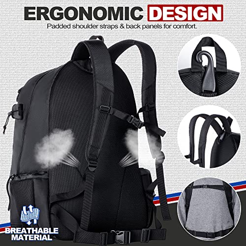 GoHimal Extra Large Lacrosse Backpack with Dual Stick Holders - Black L