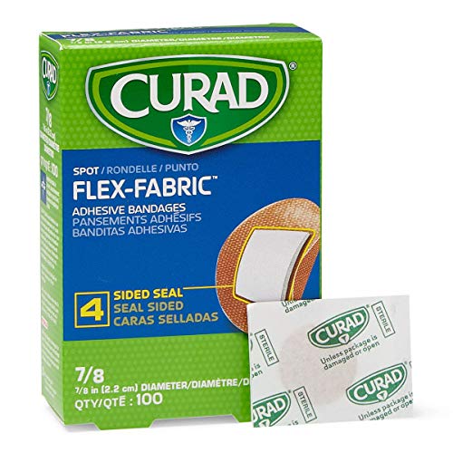 Flex Fabric Spot Adhesive Bandages - 7/8 Inch Diameter, 100 Count Box