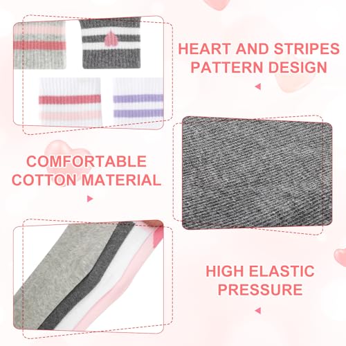 Girls Athletic Crew Socks - 6 Pairs, Ages 6-10, White, Gray, Pink