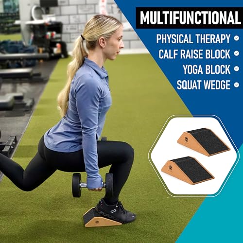 Cork Squat Wedge Block 2 Pack - Non-Slip Heel Elevation & Calf Raise