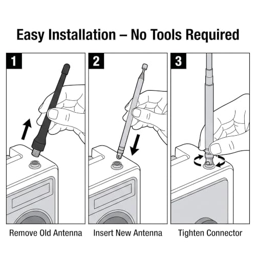Telescopic 8-Section Radio Antenna Replacement - 2-Pack