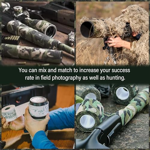 Camouflage Self-Adhesive Tape - 14.76 ft Durable Camo Wrap